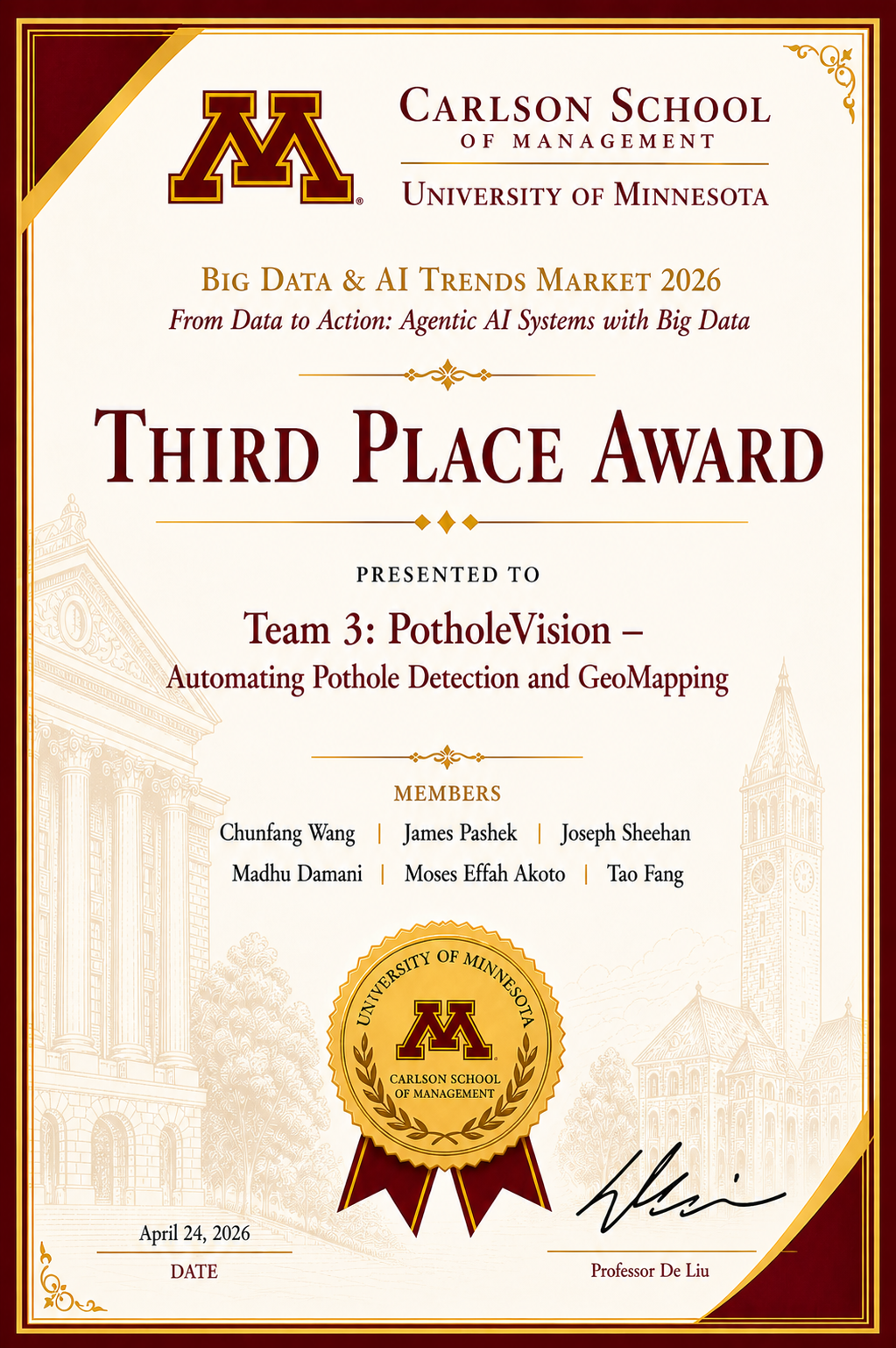Team 3 - PotholeVision–Automating Pothole Detection and GeoMapping